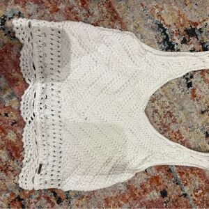 Hollister Cream Crochet Tank Top